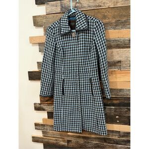 COACH Tweed Woven Wool Blue & Brown Coat Size XS
